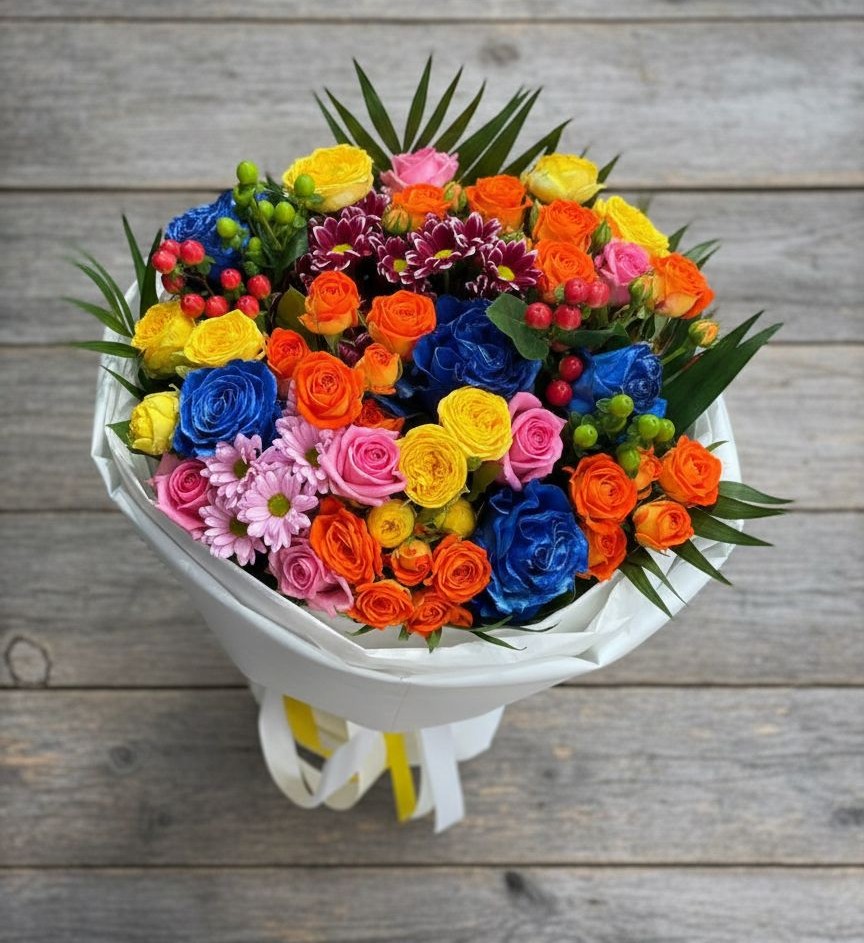 Букет цветов из: Розы и Хризантемы в Заринск