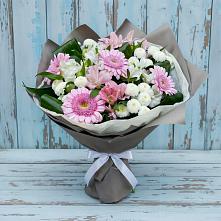 Букет цветов из:  Герберы, Альстромерии и Хризантемы #REPLACE_PRED# Заринск