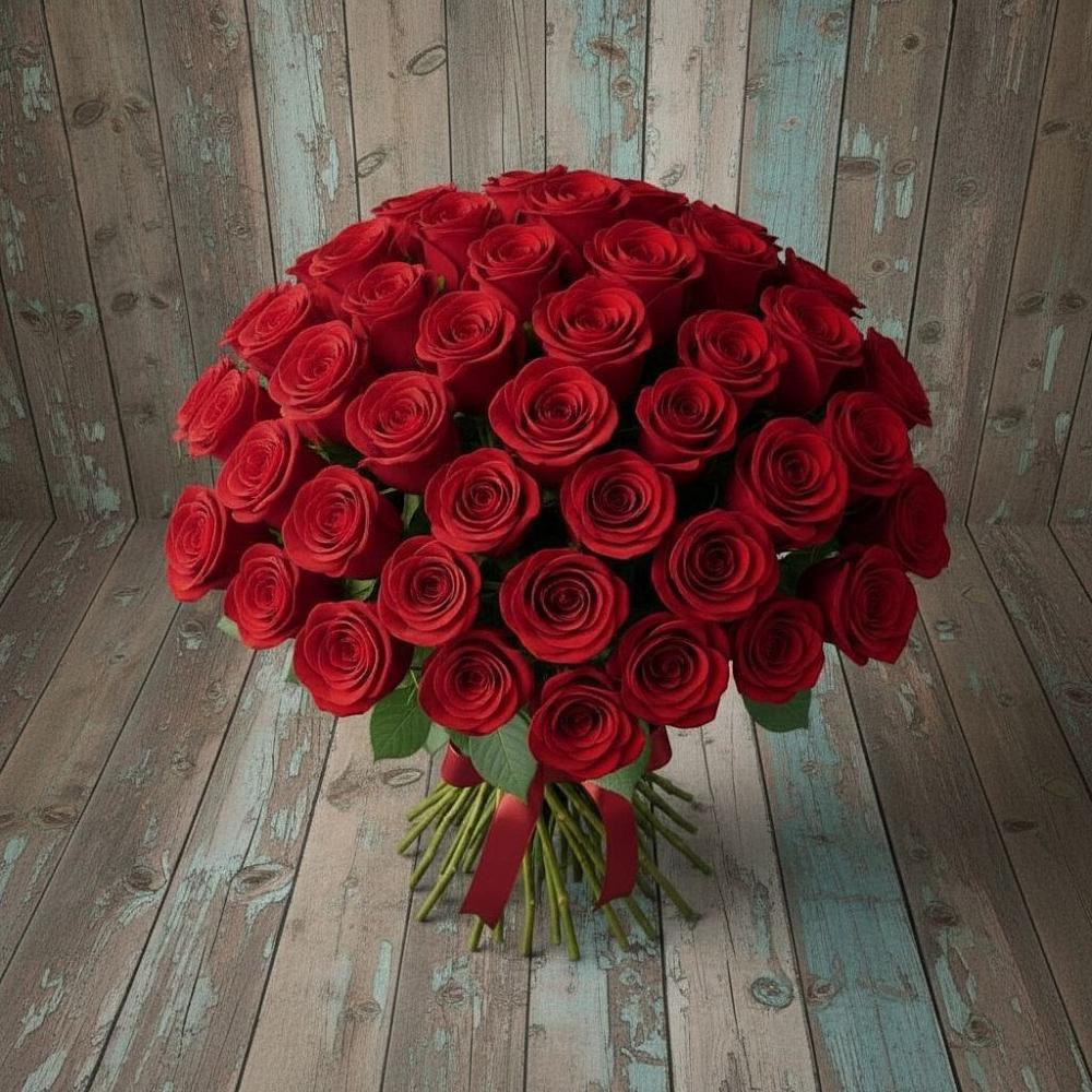 Букет 55 Красных роз Фридом в Заринск