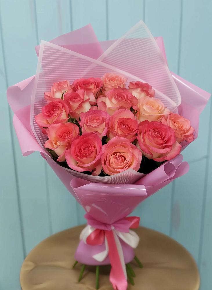 Букет 15 Розовых роз Равель в Заринск