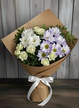 Букет цветов из:  Хризантемы и Розы #REPLACE_PRED# Заринск