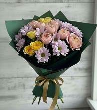 Букет цветов из:  Хризантемы и Розы #REPLACE_PRED# Заринск
