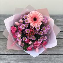 Букет цветов из:  Розы, Герберы и Хризантемы #REPLACE_PRED# Заринск