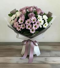 Букет цветов из:  Хризантемы и Розы #REPLACE_PRED# Заринск