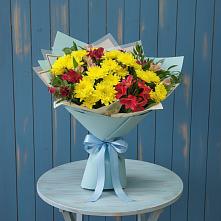 Букет цветов из:  Альстромерии и Хризантемы в Заринск