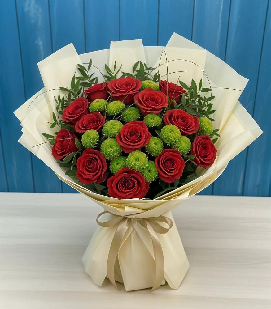 Букет цветов из: Розы и Хризантемы в Заринск