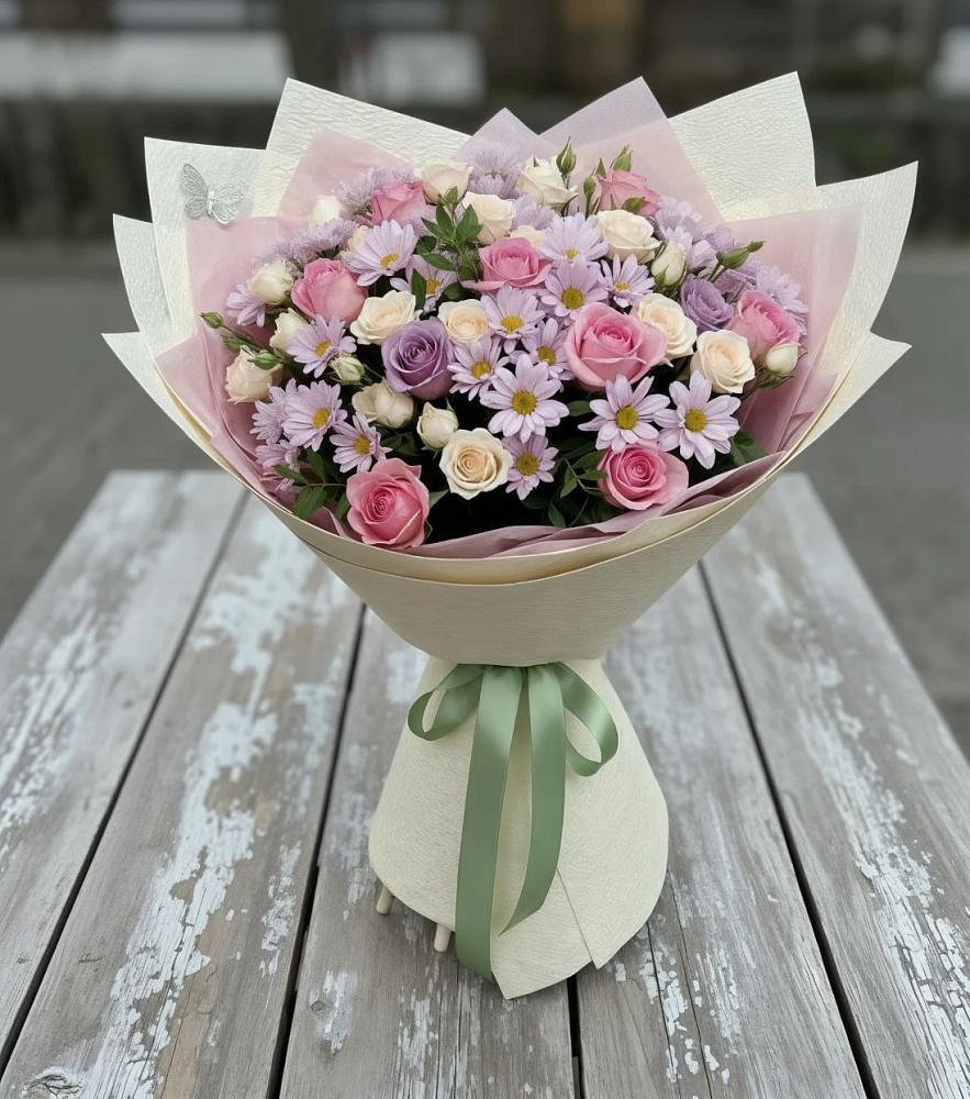 Букет цветов из: Розы и Хризантемы в Заринск